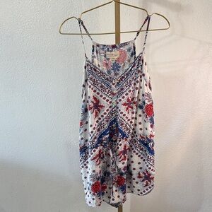 Denim & Supply Ralph Lauren red white and blue Floral romper- medium
